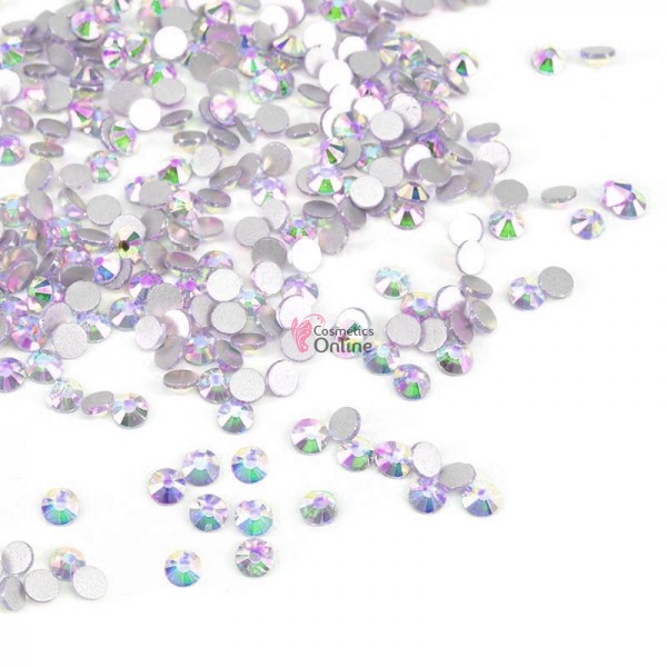 Strasuri din Cristale 100 bucati SC181 Argintii cu Reflexii Purple 3,0mm